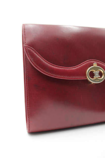 Shoulder Bag Leather Wine Red